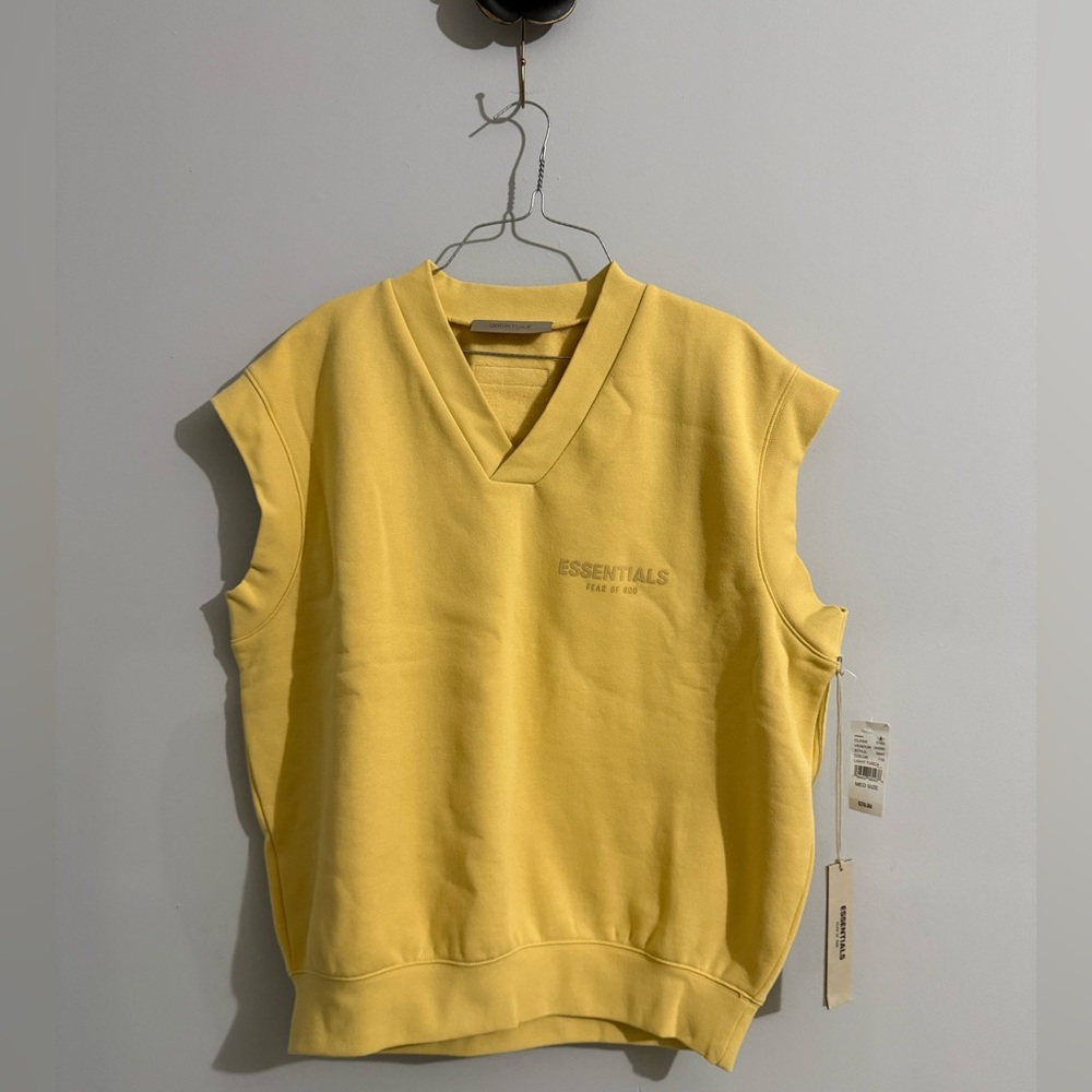 Essentials Yellow V-Neck Sleeveless Sweater